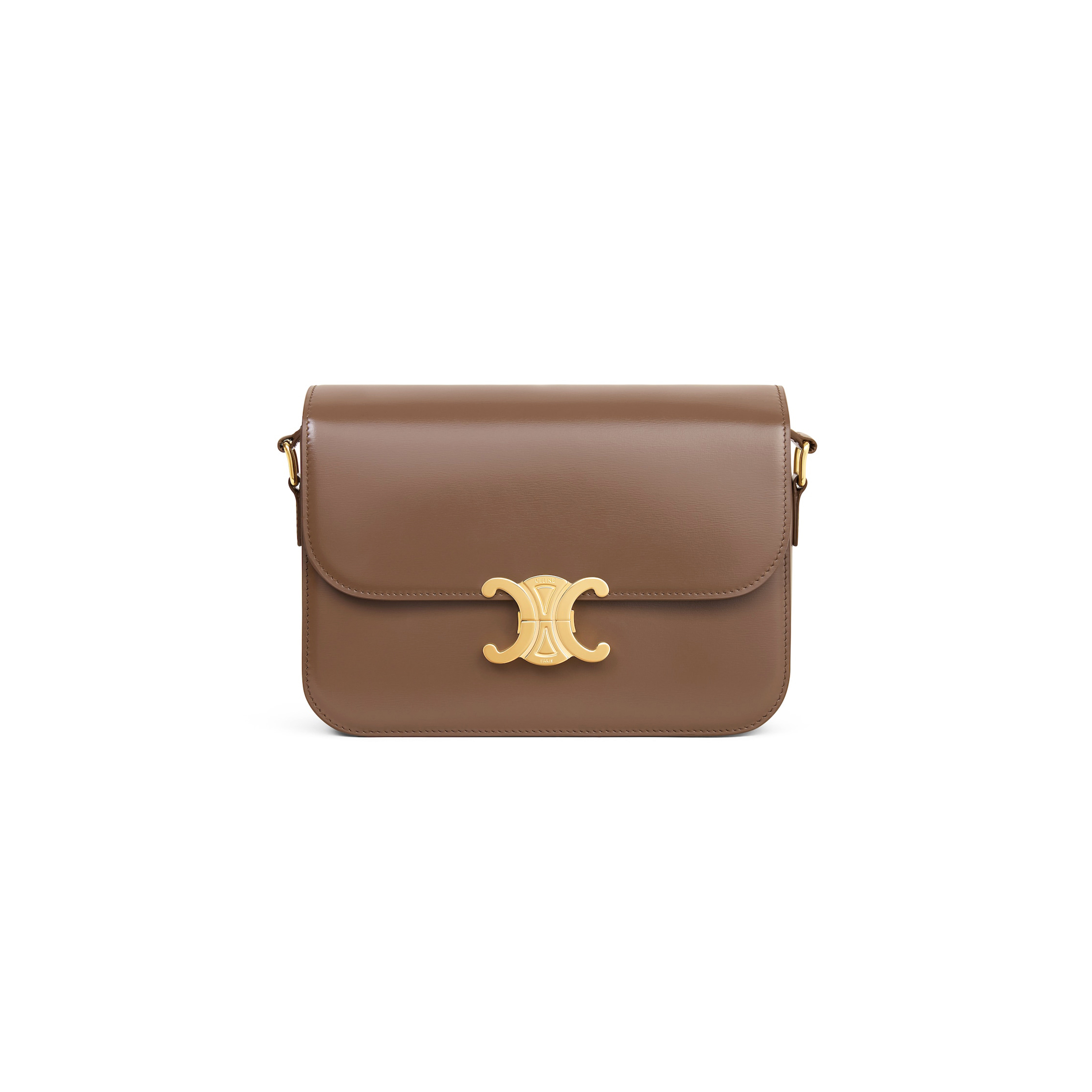 Ce**e medium classique triomphe bag in shiny calfskin 187363bf4.19bg (22.5*16.5*7.5cm)